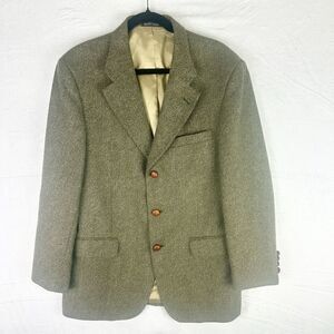 Saville Row Vintage Herringbone Tweed Wool Lambswool Blazer Size 40R
